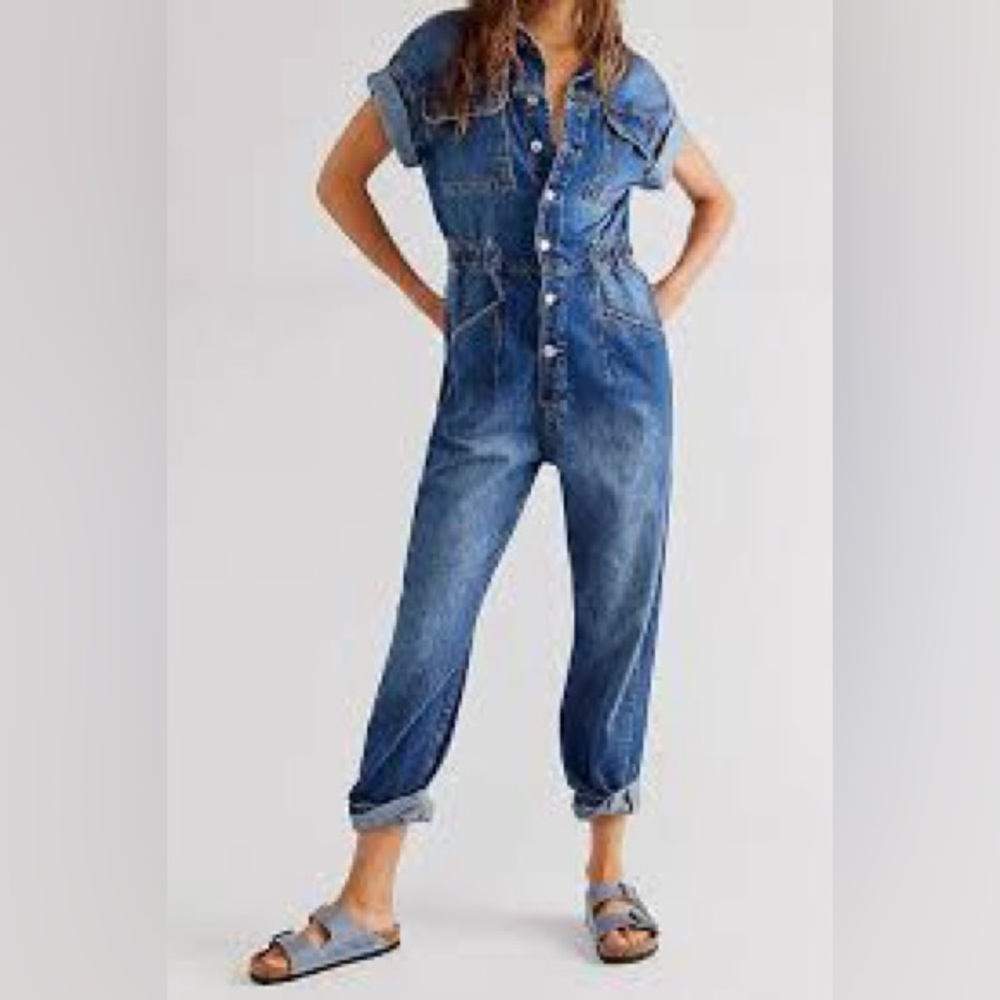 Free People Denim Blue Jumpsuit - Picture 4 of 13